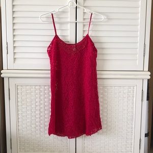 Honors Intimates Red Floral Mini Dress Medium NWT